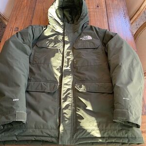 NORTH FACE DRYVENT 550 DOWN MCMURDO JACKET NWOT MILITARY GREEN PTP 28 MENS XXL